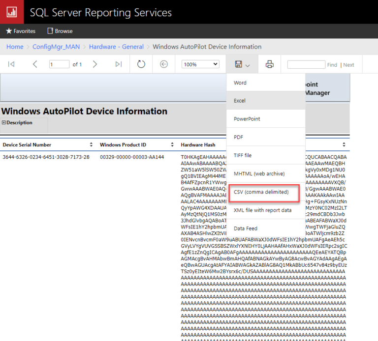 How to import Windows AutoPilot devices using SCCM Report and SQL query