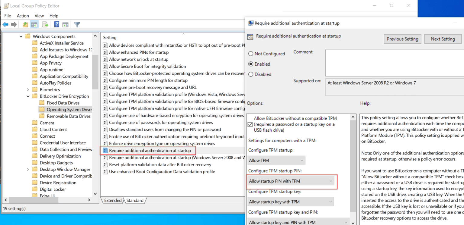 How to enable and recover BitLocker recovery key Configuration