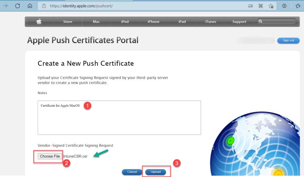 Create a New Push Certificate