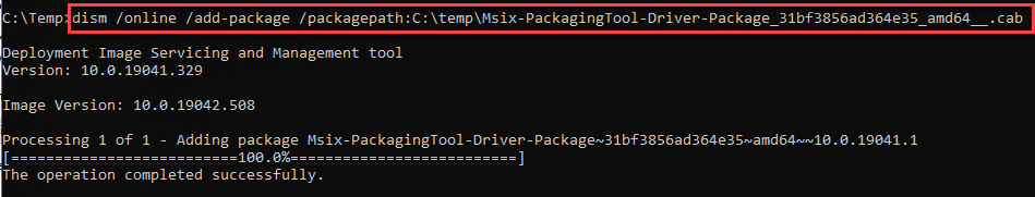 How to install MSIX packaging tool driver