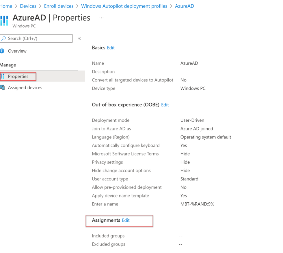 Step by step guide to configure Windows Autopilot Configuration