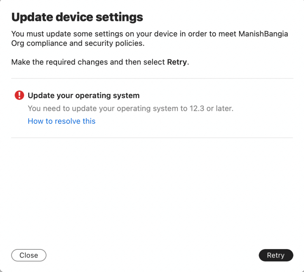 macOS update your operating system notification