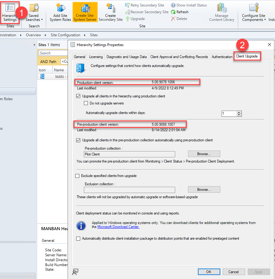 ConfigMgr Client Update Settings
