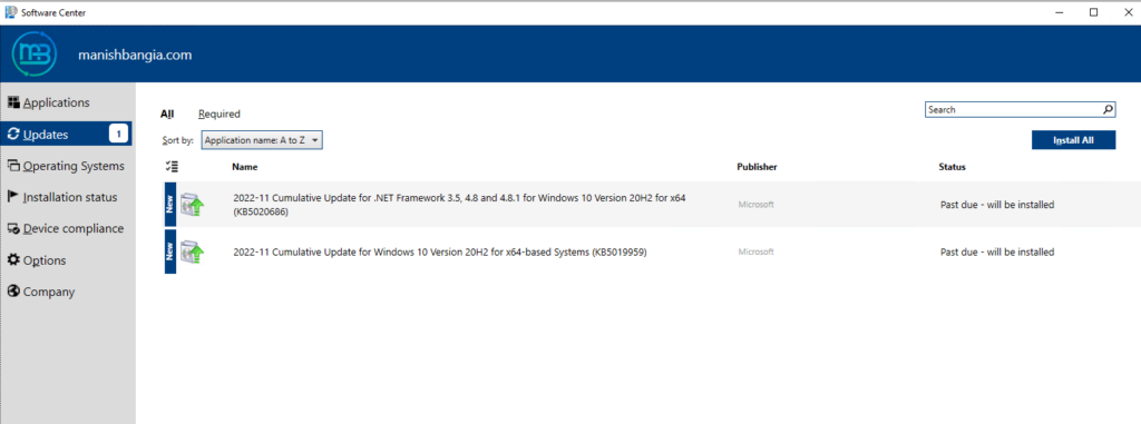 Software updates available in Software Center