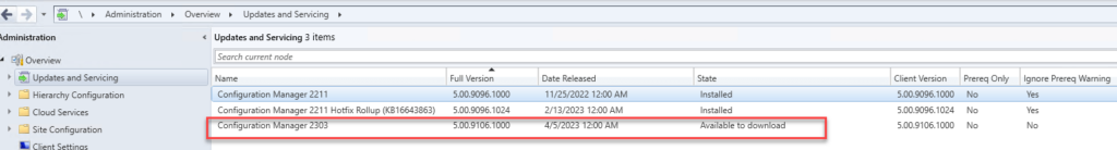 Configuration Manager 2303 available to download