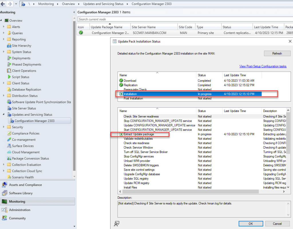 SCCM 2303 Extract Update package