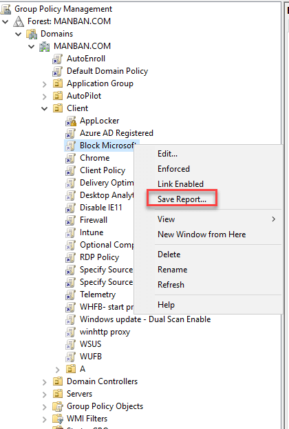 Save group policy xml format