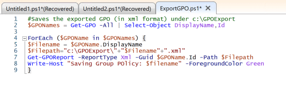 Export GPO script