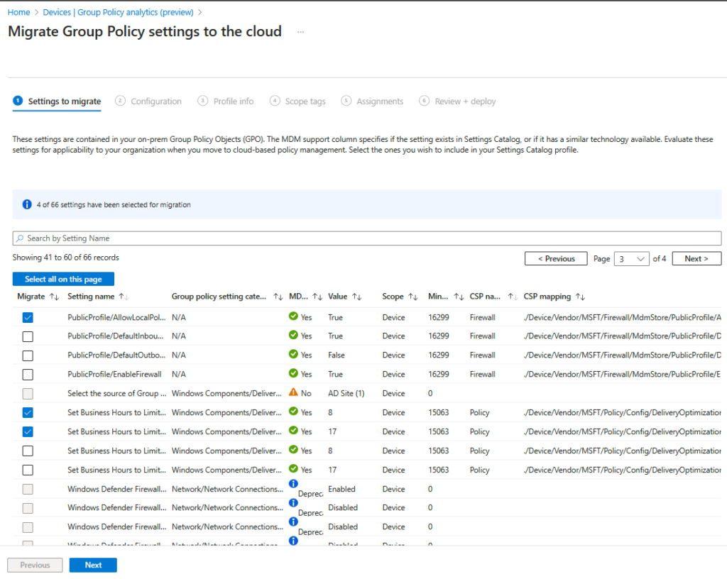 Migrate group policy settings to the cloud