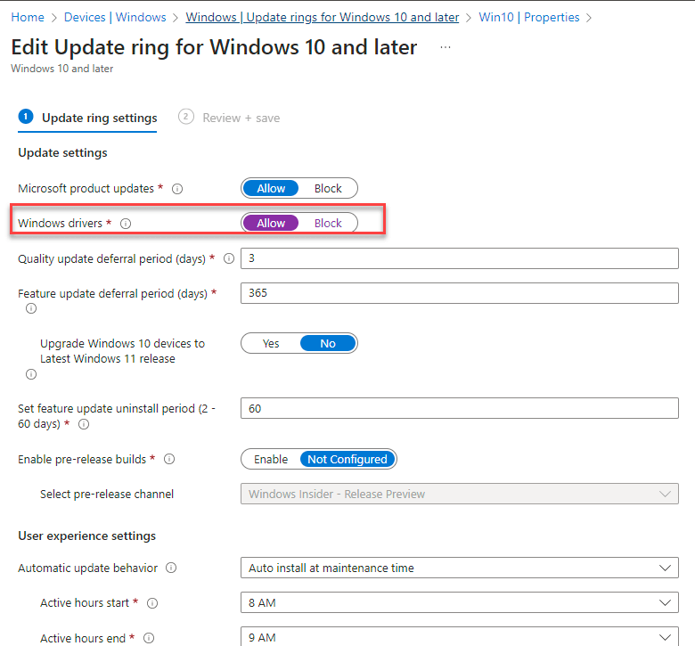 Windows drivers allow
