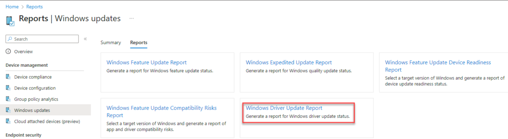 Windows Driver Update Report