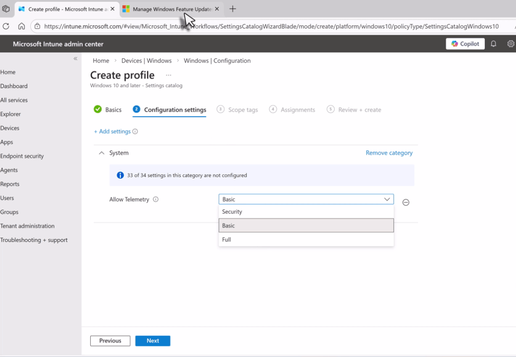 How to deploy feature update using Microsoft Intune | Configuration ...